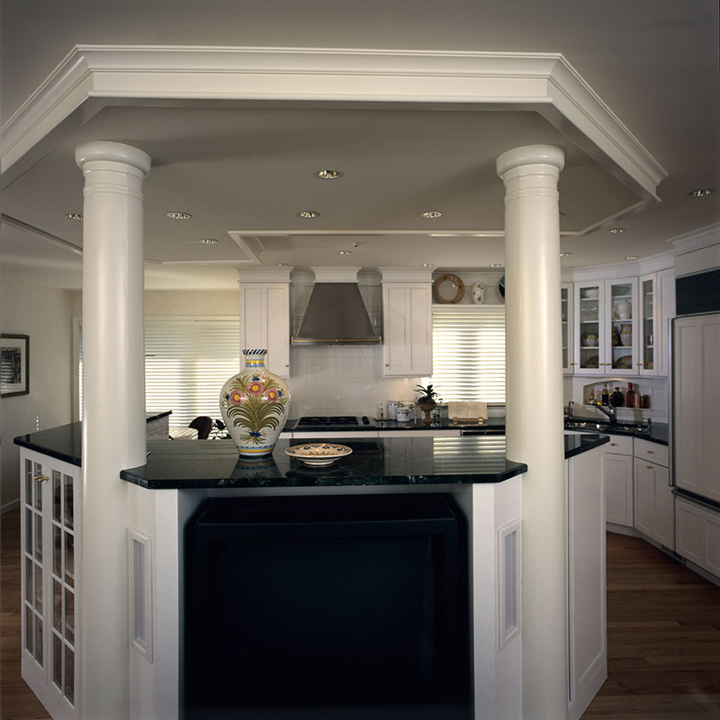classic columns and soffit in connecticut kosher kitchen