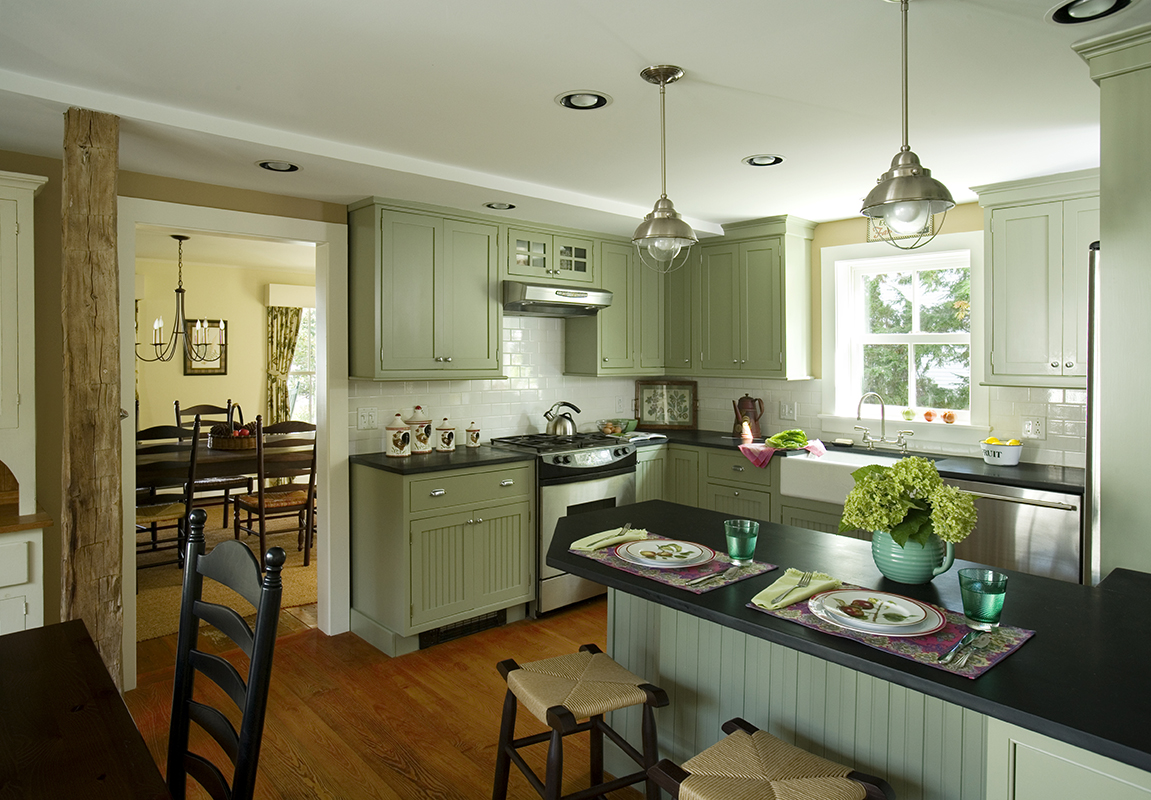 remodeled kitchen in new england colonial