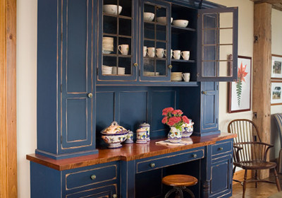antique blue distressed finish sideboard