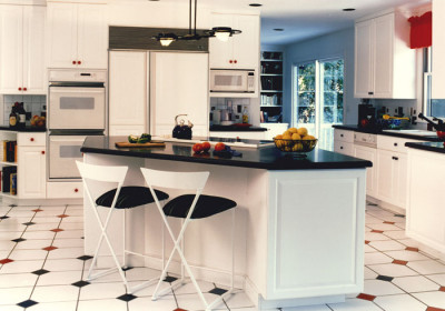 black and white kitchen