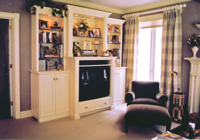 entertainment center designed for smaller traditional home