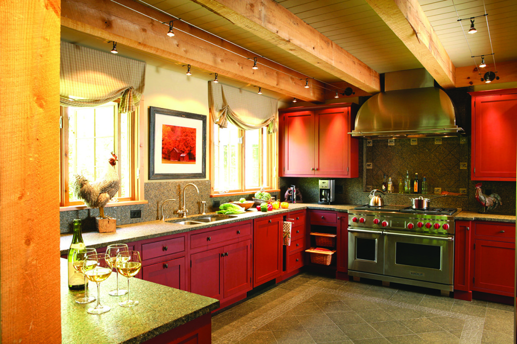 Vermont Country Kitchen in Post and Beam Home | Designs for Living VT