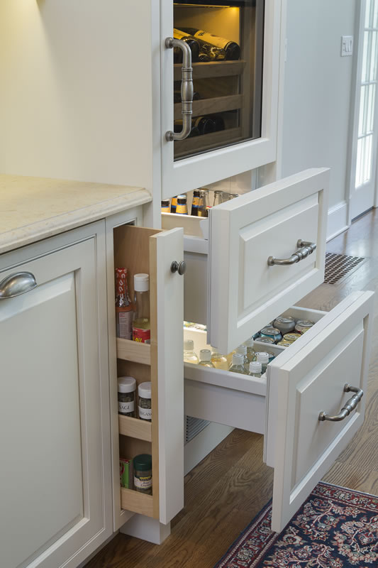 cabinet-style cold storage in connecticut kitchen redesign