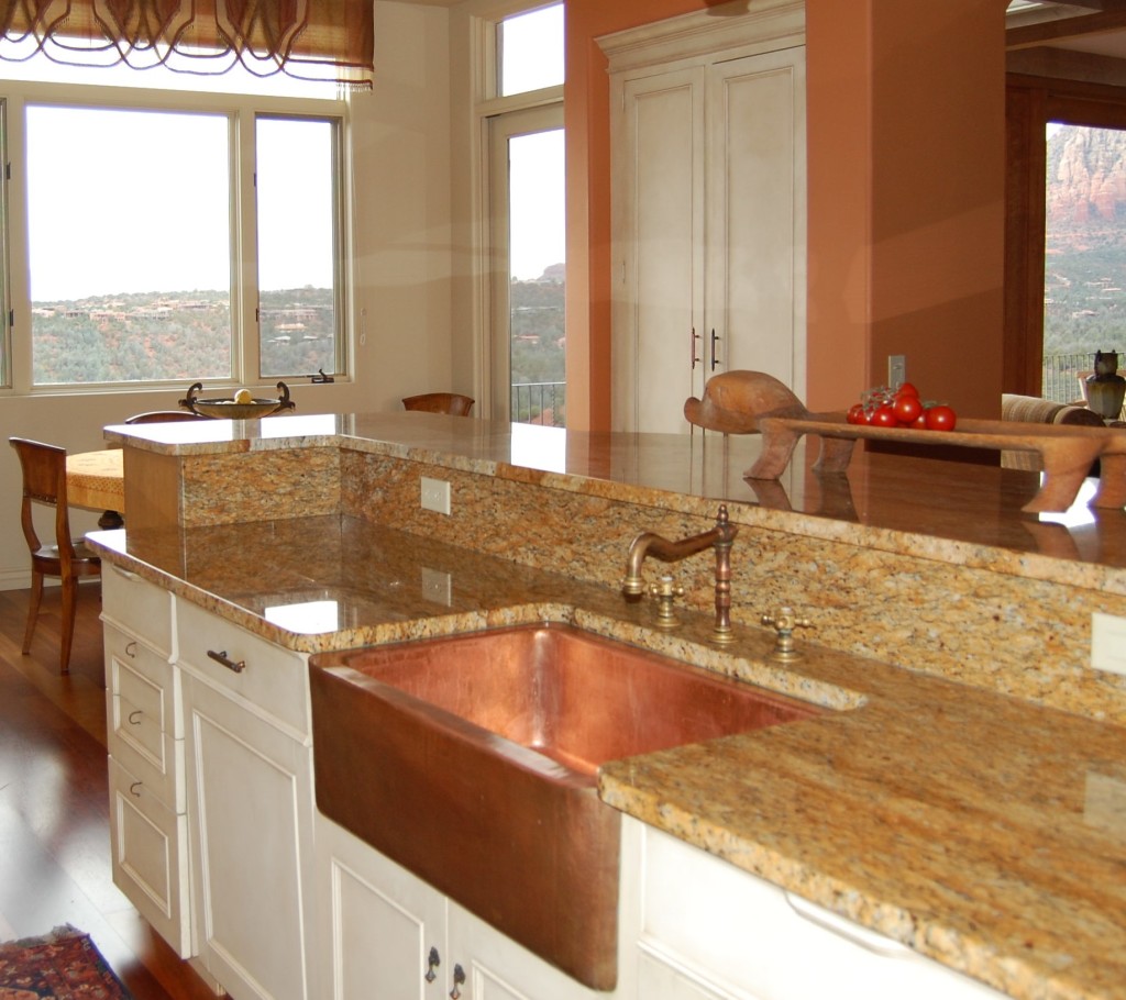 Handmade copper apron sink in Sedona AZ