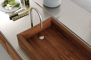 Water-resistant-kitchen-with-classic-recessed-sink-a-fabulou-teak-sink l